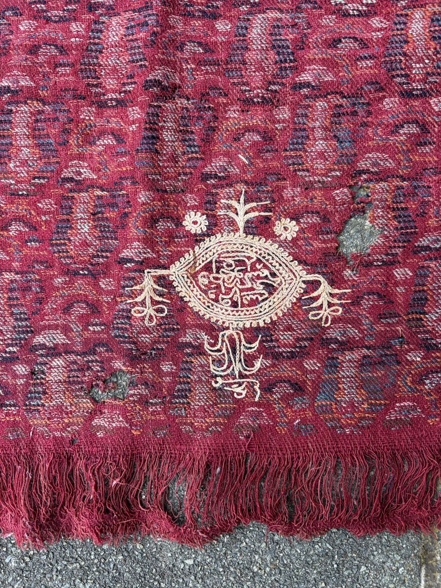 Foulard & Sciarpe: Antiker Kaschmirschal rot, mit Paisley Muster – Usato da Zürich venduto da mimikiki100 1