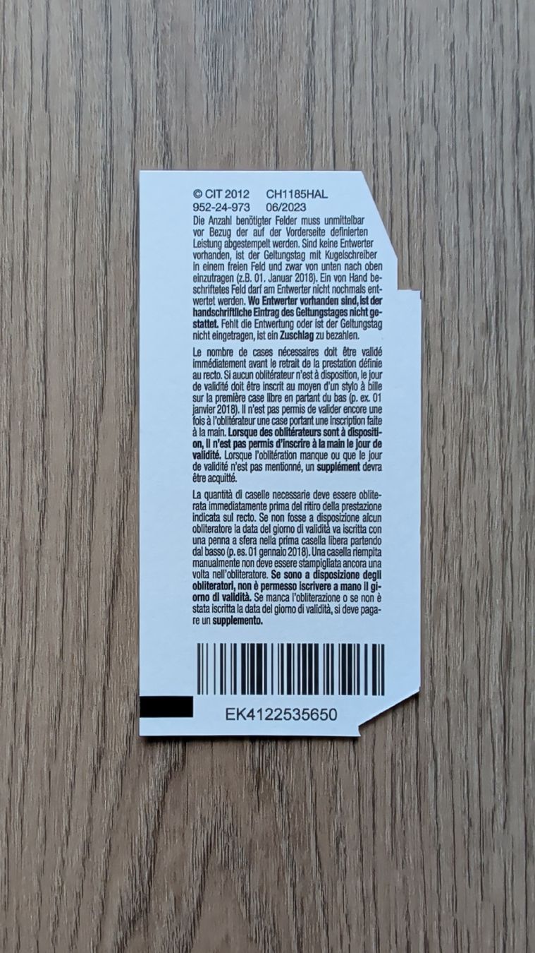 Biglietti: SBB Mitfahrtageskarte 1. Klasse – Nuovo e nell'imballaggio originale da Staufen venduto da cbl_n5wk 1
