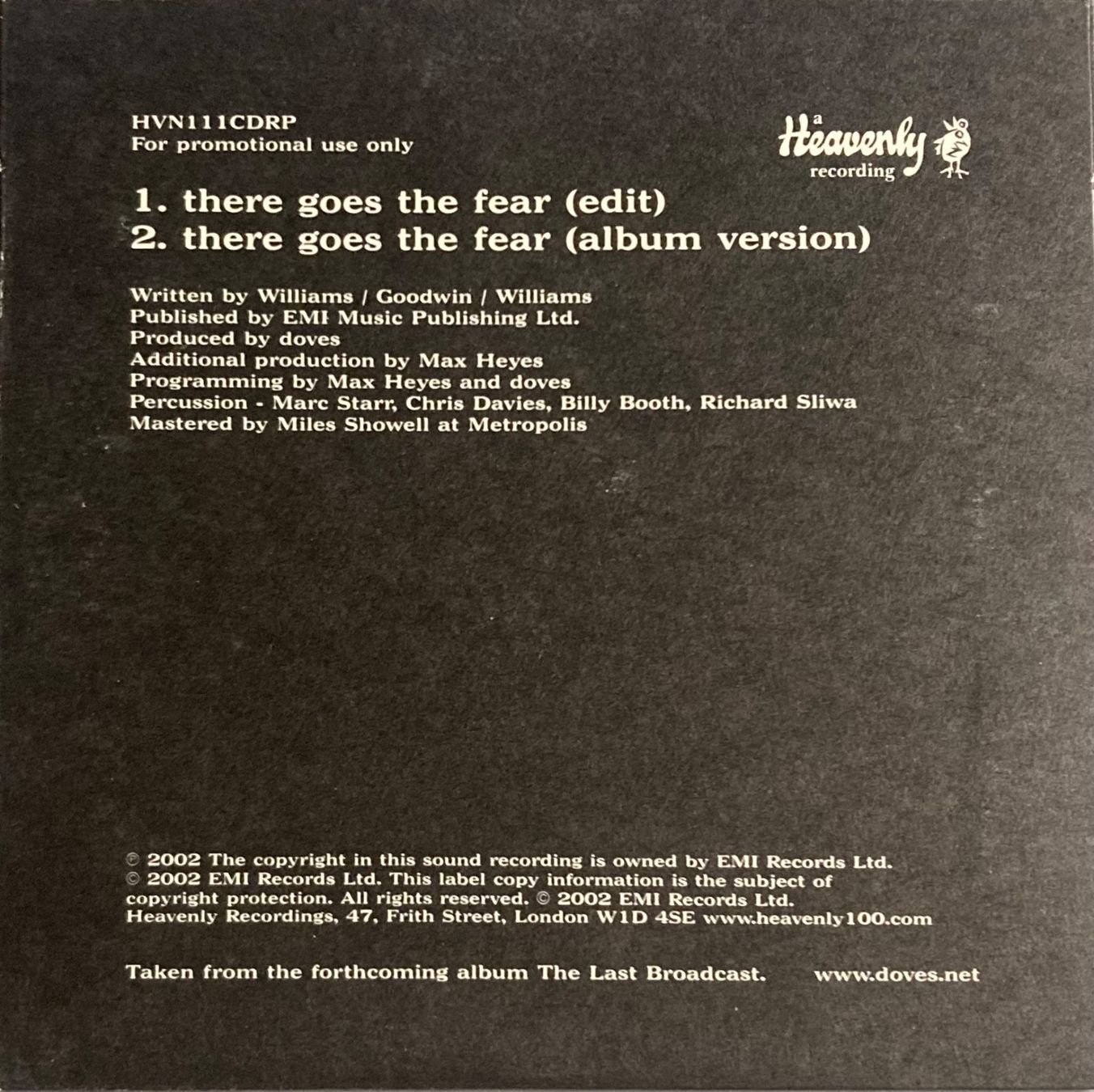 CDs: DOVES - THERE GOES THE FEAR – Gebraucht aus Poliez-Pittet von Newtown-Records 1