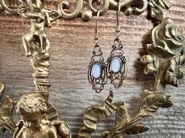 Ohrhänger filigran Tombak in rotgold Perlmutter - Jugendstil