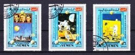 Série 3 timbres YEMEN - 1969 - Obl. - Cosmos