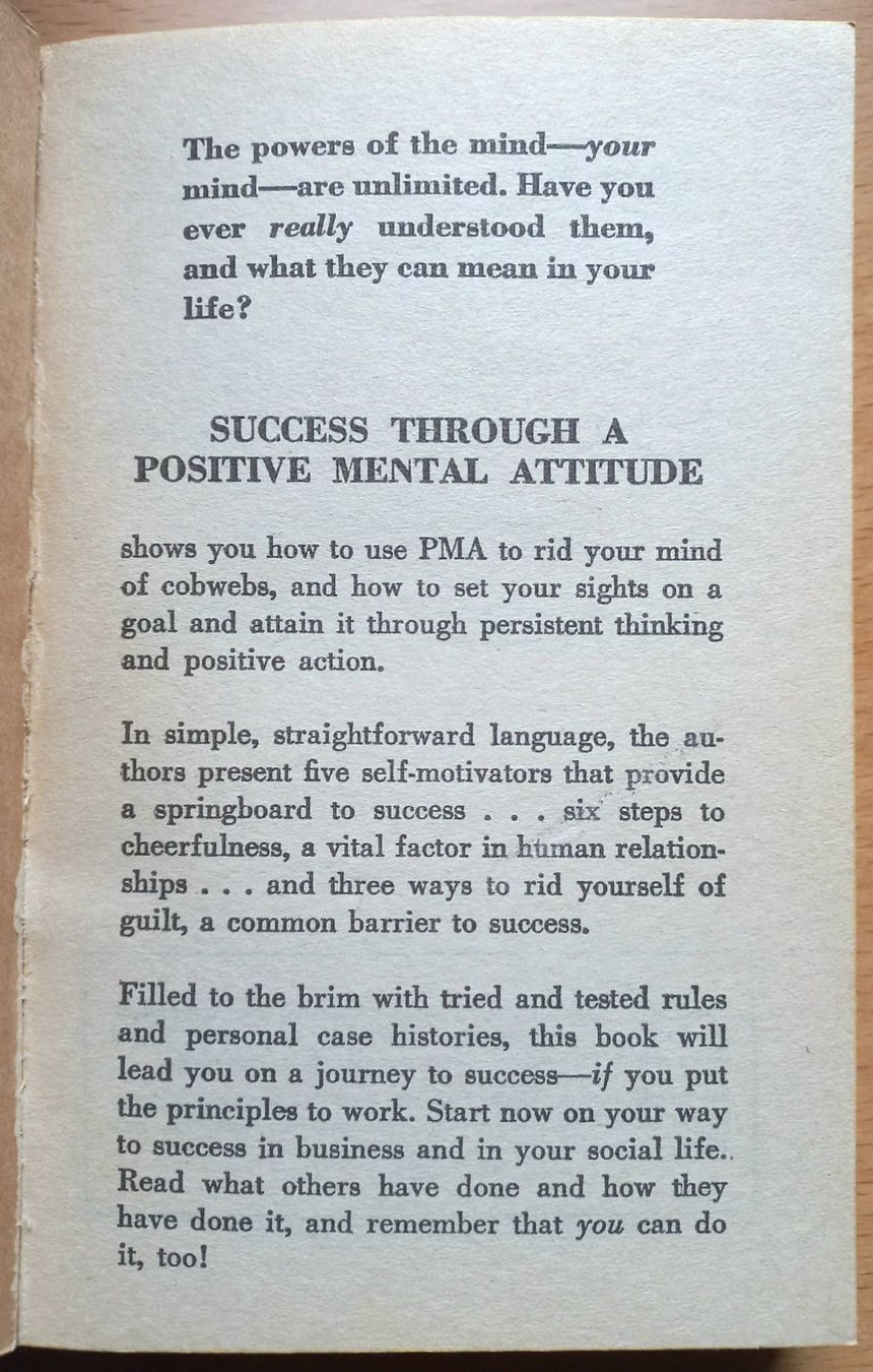 Bücher: Buch - Success through Positive Mental Attitude - Hill/Stone – Gebraucht aus Niederuzwil von lubimaja 1