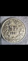 1/2 Franken 1940 Schweiz Umlaufmünze Silber unregelmessig