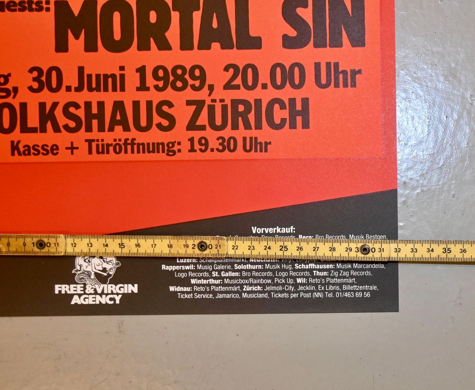 Dischi in vinile: ONSLAUGHT annihilator ORGINAL KONZERTPLAKAT 1993 – Usato da Pfaffhausen venduto da mono_rec 3