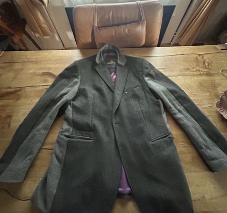 Lion Vanguard Herrenmantel XXL – Dunkelgrau – Wolloptik – 