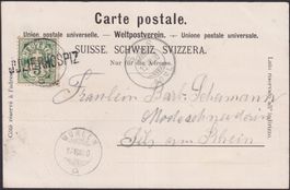 1900, Stabstempel JULIERHOSPIZ auf Mehrbildkarte nach Sils