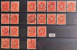 Timbres suisses 1938 Taxes