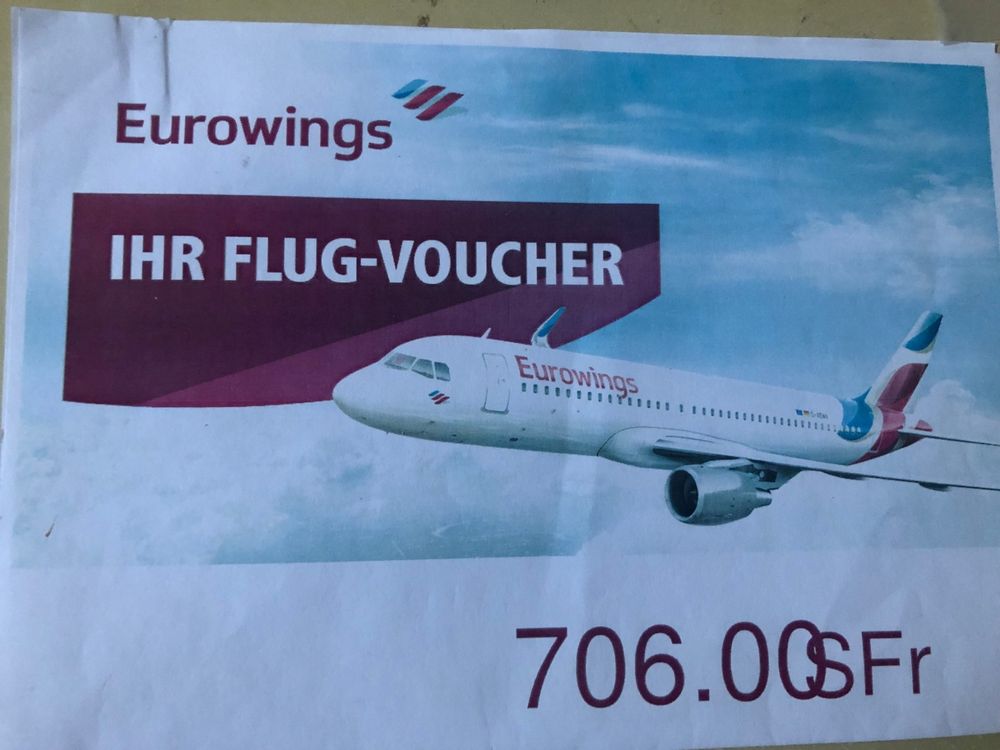 Flug Voucher EuroWings 706CHF Kaufen auf Ricardo