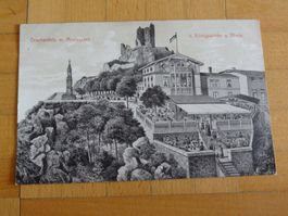 Drachenfels am Rhein Postkarte 1911 mit Restaurant