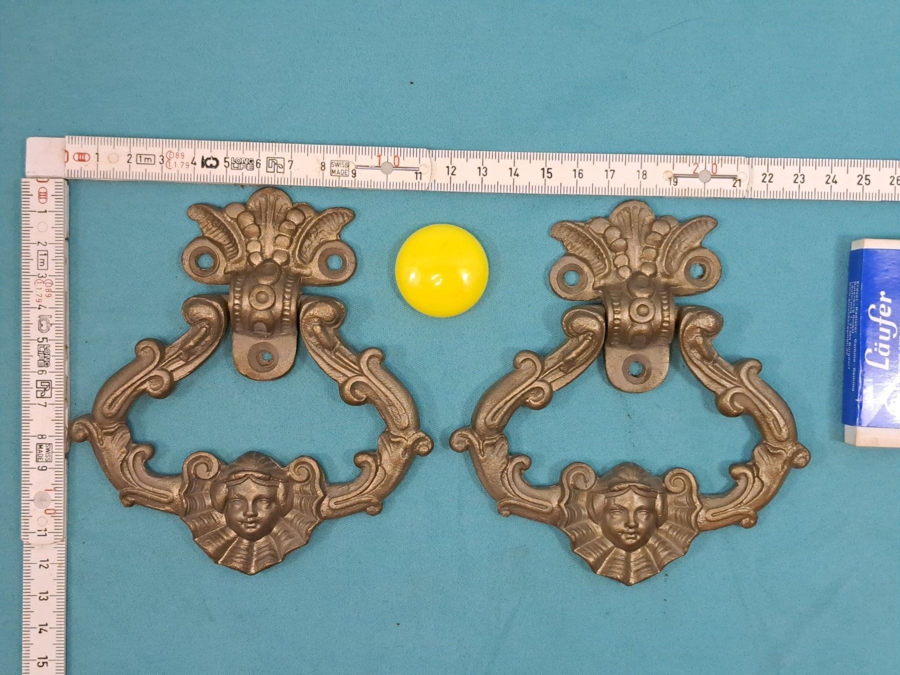Eisenwaren: 2 schöne antike grosse Fall Griffe, Messing (LOT2055#MBS3) – Gebraucht aus Baar von rocca268 7