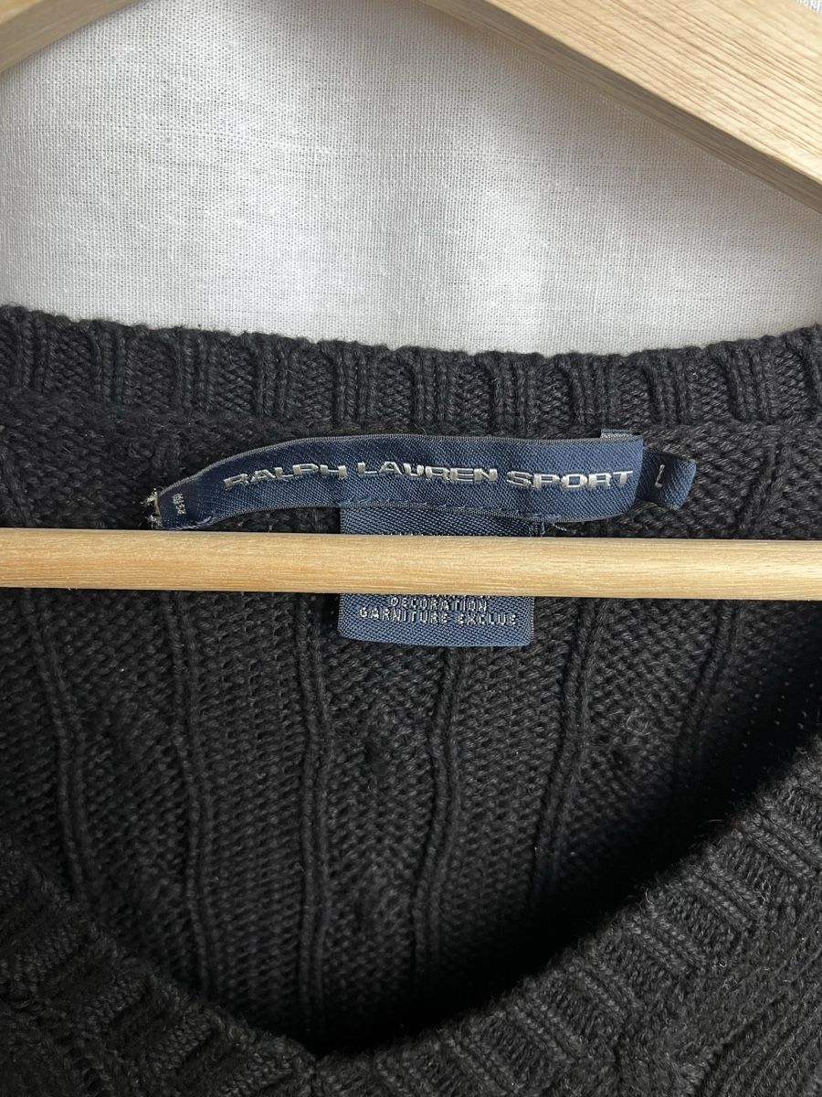 Ralph Lauren Pulls & Sweat-shirts: Pull col V Ralph Lauren noir taille L – Neuf (Voir description) à Les Avanchets par lunedeneige.shop 2