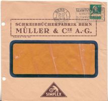 SBK 172 auf Brief Schreibbücherfabrik Müller Bern 1929