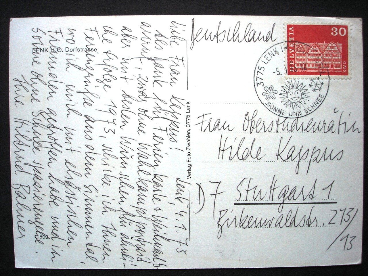 Cartoline postali: LENK Dorfstrasse, Pferde-Schlitten – Usato da Jona venduto da philajona 1
