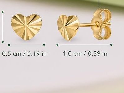 Orecchini pendenti & Orecchini a lobo: Dames Kleine Ohrringe - Gold Herzstecker – Nuovo e nell'imballaggio originale da Hemmental venduto da Goldwelt 2