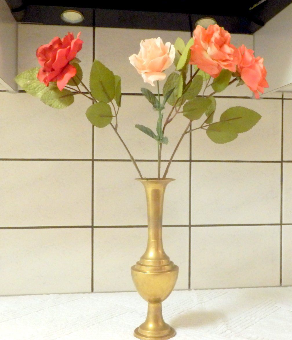 Vasen & Gefässe: Vase, Balusterform, Messing, gebraucht, 27cm hoch – Gebraucht aus Ueberstorf von dinbau 6