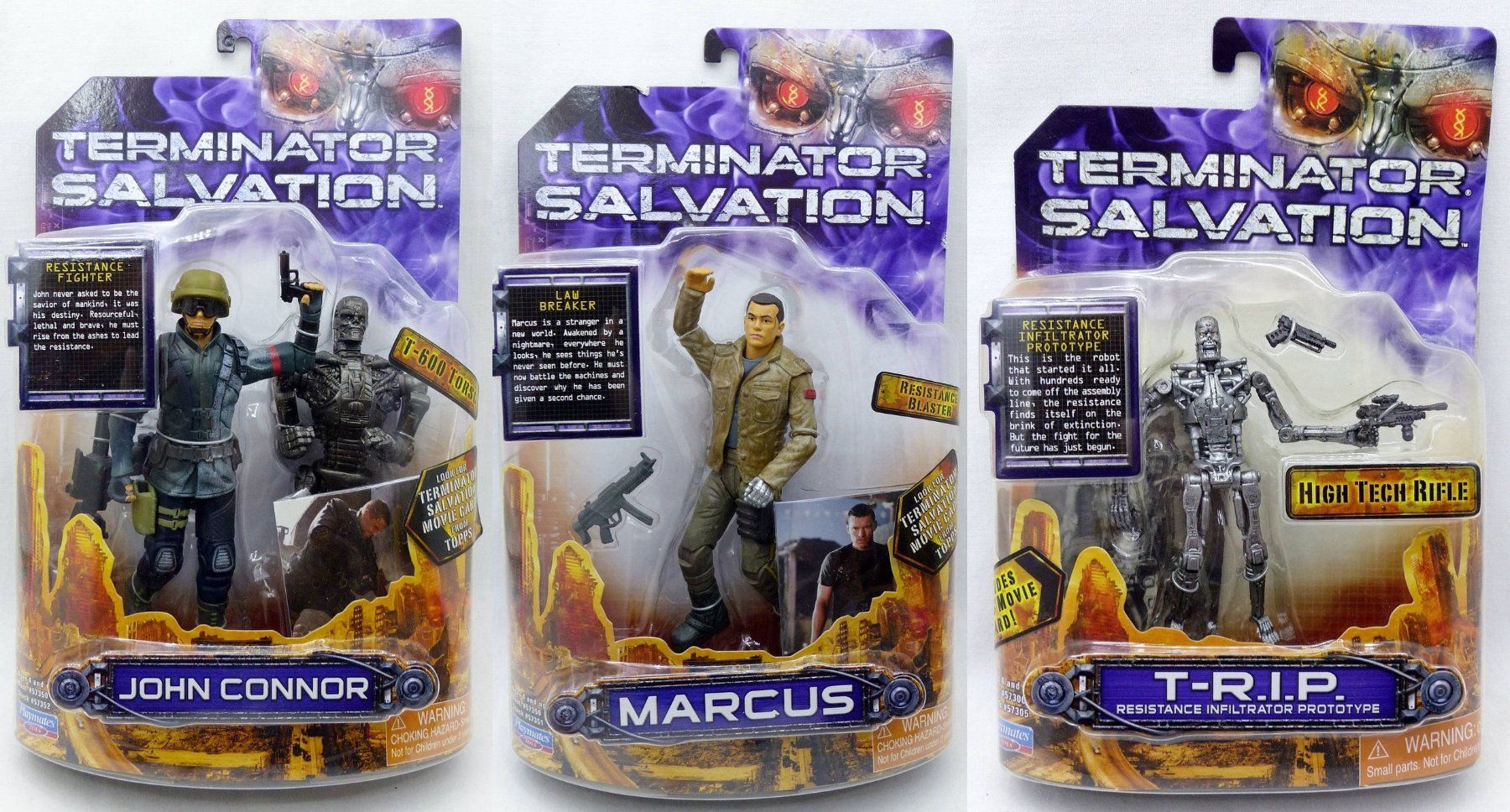 Statuette: TERMINATOR LOT 3 FIGURE T-R.I.P JOHN CONNOR MARCUS PLAYMATES – Nuovo e nell'imballaggio originale da Lugano venduto da YouWantUS