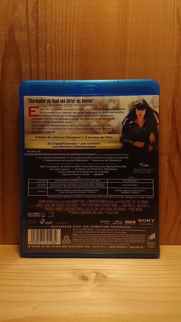 Tutti i DVDs: SALT Blu-Ray mit Angelina Jolie – Usato da Wilderswil venduto da Exebub 1
