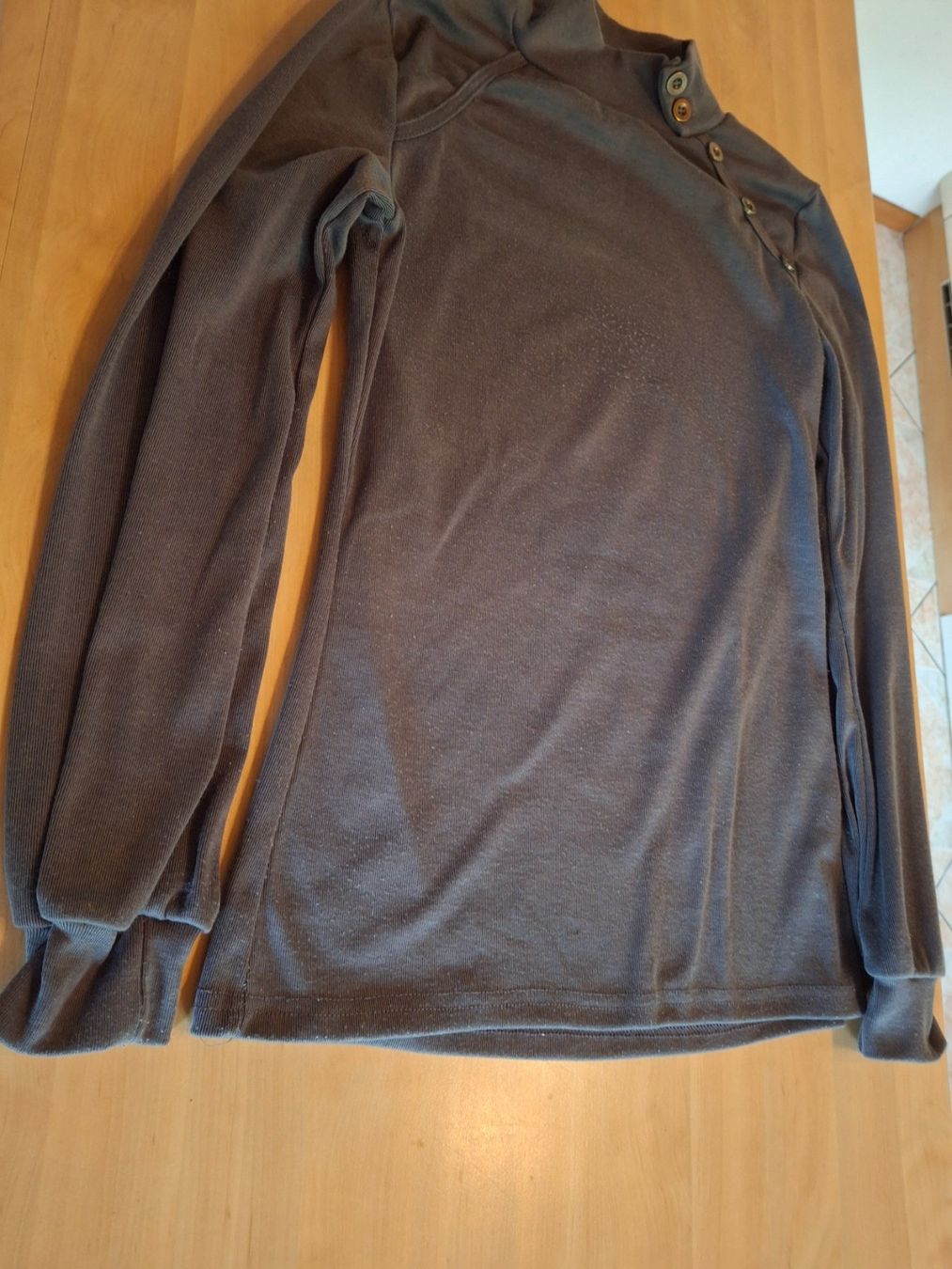 Maglioni & Felpe: Pull petit col taille S marque Finejo vert olive gris – Usato da Villiers venduto da san_jn5w