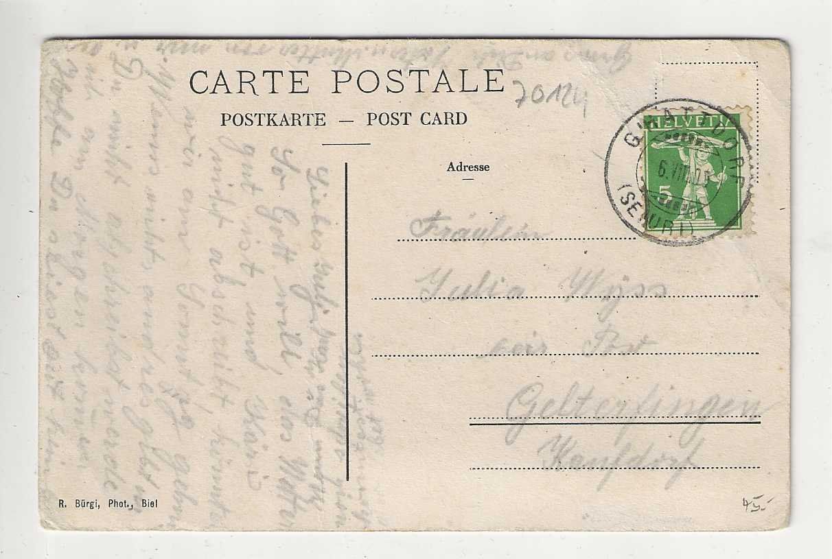 Cartoline postali: Gurzelen, 1905 – Usato da Spiez venduto da Niesen20 1