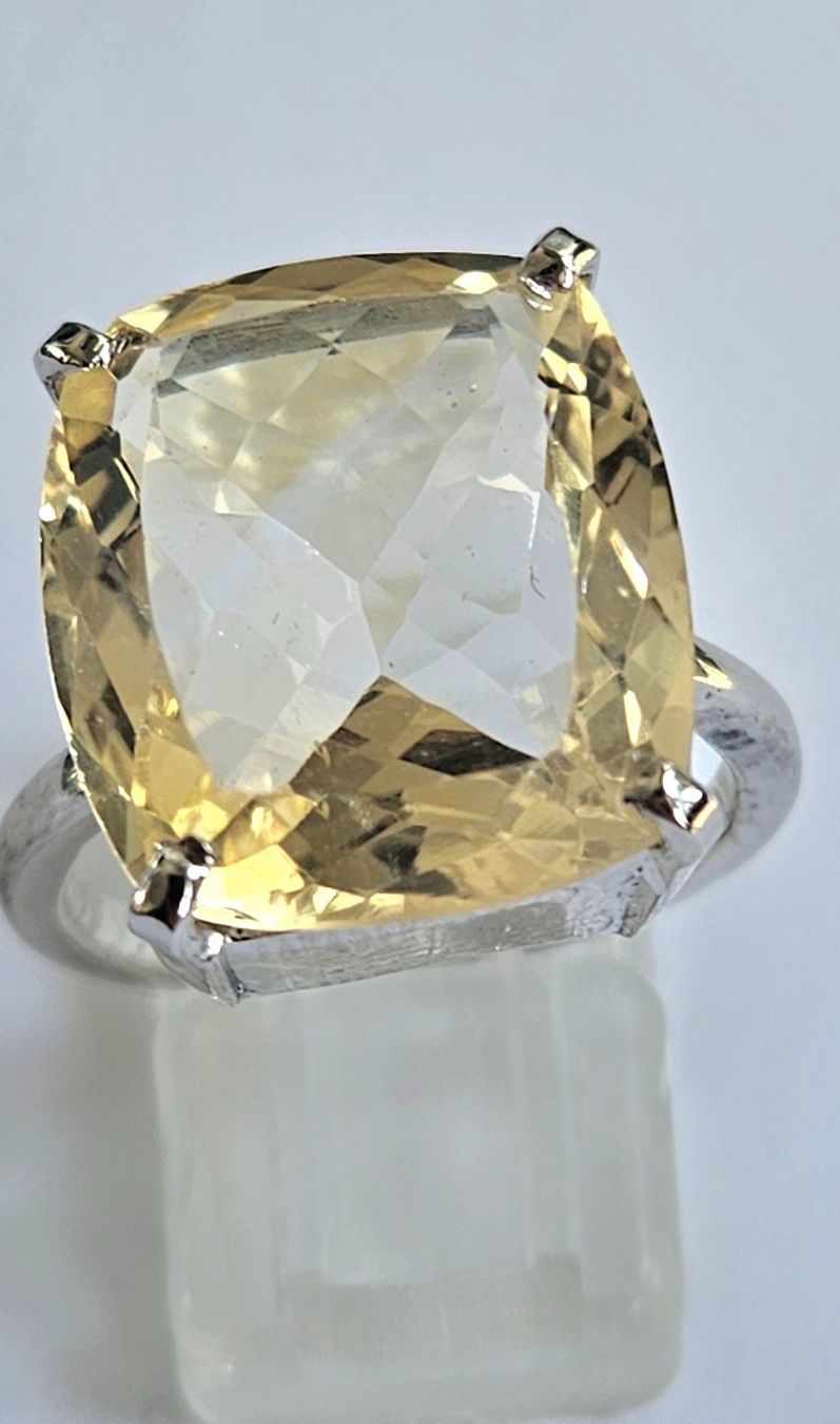 Ringe: Ring mit grossem gelbem Citrin Solitaire 58 – Neu (gemäss Beschreibung) aus Zürich von ben_mn5h 2