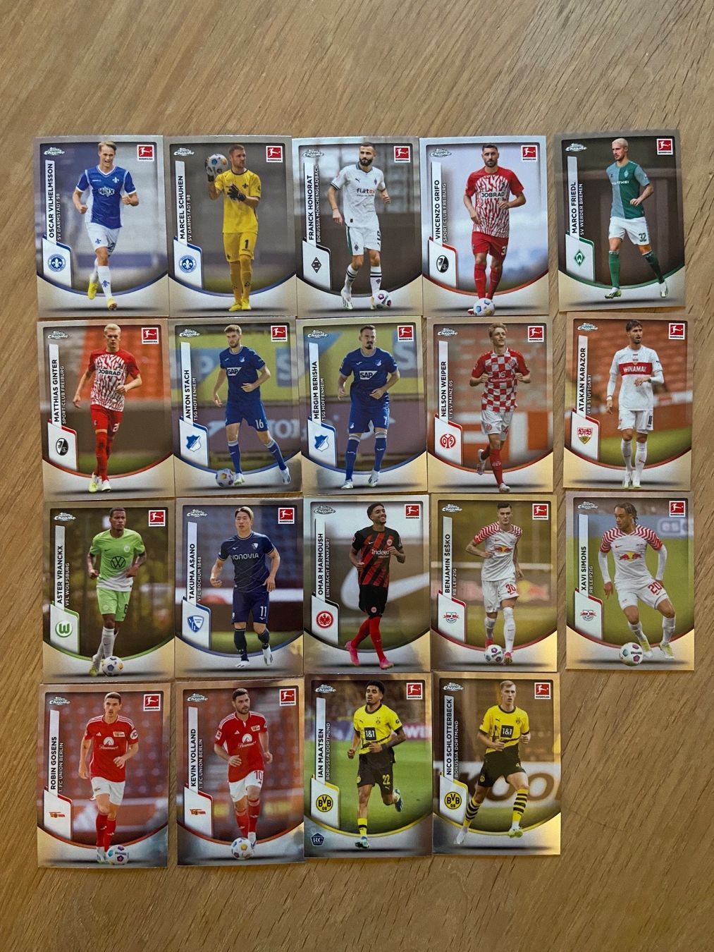 Topps Carte collezionabili: Bundesligakarten 19x Topps Chrome – Usato da Muttenz venduto da nataschasia