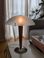 Vintage IKEA Kvintol Tischlampe Holz Glas Pilzlampe
