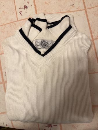 Herren Pullover World of Man's Fashion weiss Gr. 56 gebra...