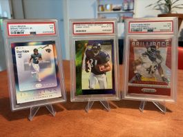 3 NFL Karten - Thomas Jr., Lewis, Polamalu - PSA6&7&10