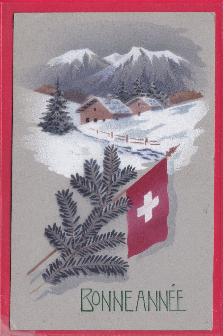 Ansichtskarten: BONNE ANNÉE – Gebraucht aus Oberrieden von Gebirgsstelze