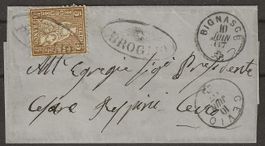 Tessinerstrahlenstempel Briglio, Brief mit sitz. Helvetia