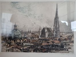 Eidenberger Josef Radierung Wien - signiert