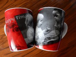 Teetasse Sammeltasse Mug 'Happy time!' 2 Stück Kinder Tasse