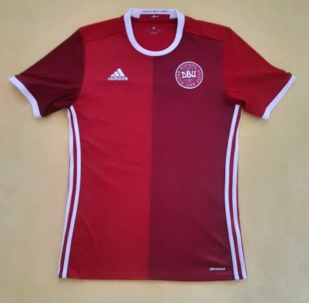 Fussballtrikot DBU Dänemark 2015/16 rot Grösse S Climacool