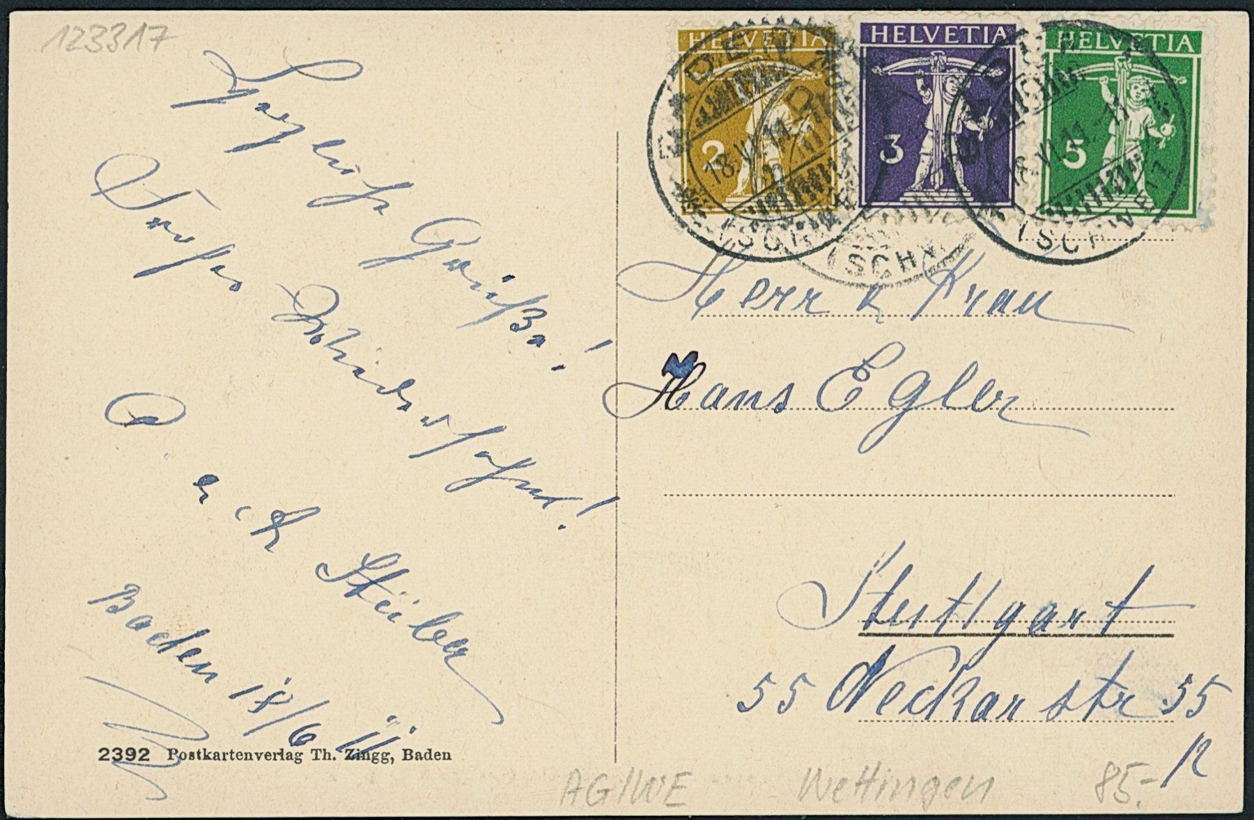 Cartoline postali: AG Wettingen – Usato da Schindellegi venduto da Jonathan77 1