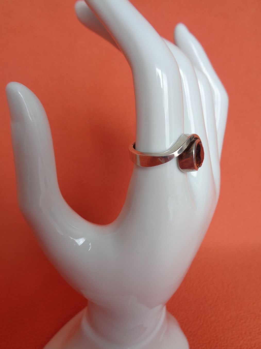 Anelli: Silberring mit orangefarb. Stein - Sterling Silber 925 Gr 50 – Nuovo (secondo la descrizione) da Chur venduto da omonia 2