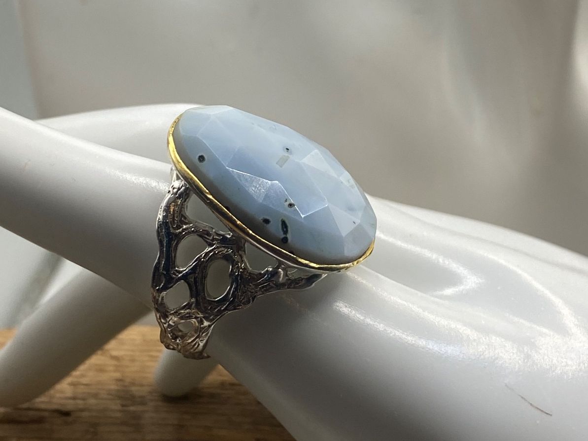 Anelli: Silber Ring mit einem grossen Andenopal – Nuovo (secondo la descrizione) da Luzern venduto da S.Kern01 2