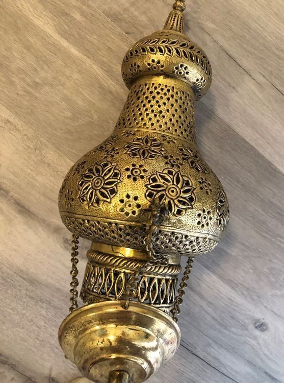 Lampen: Messing Lampe Licht Kerzen Ständer Laterne – Gebraucht aus Dottikon von 6571 5