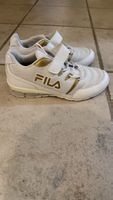 FILA HALLENSCHUHE SPORTSCHUHE WEISS-GOLD GR. 35
