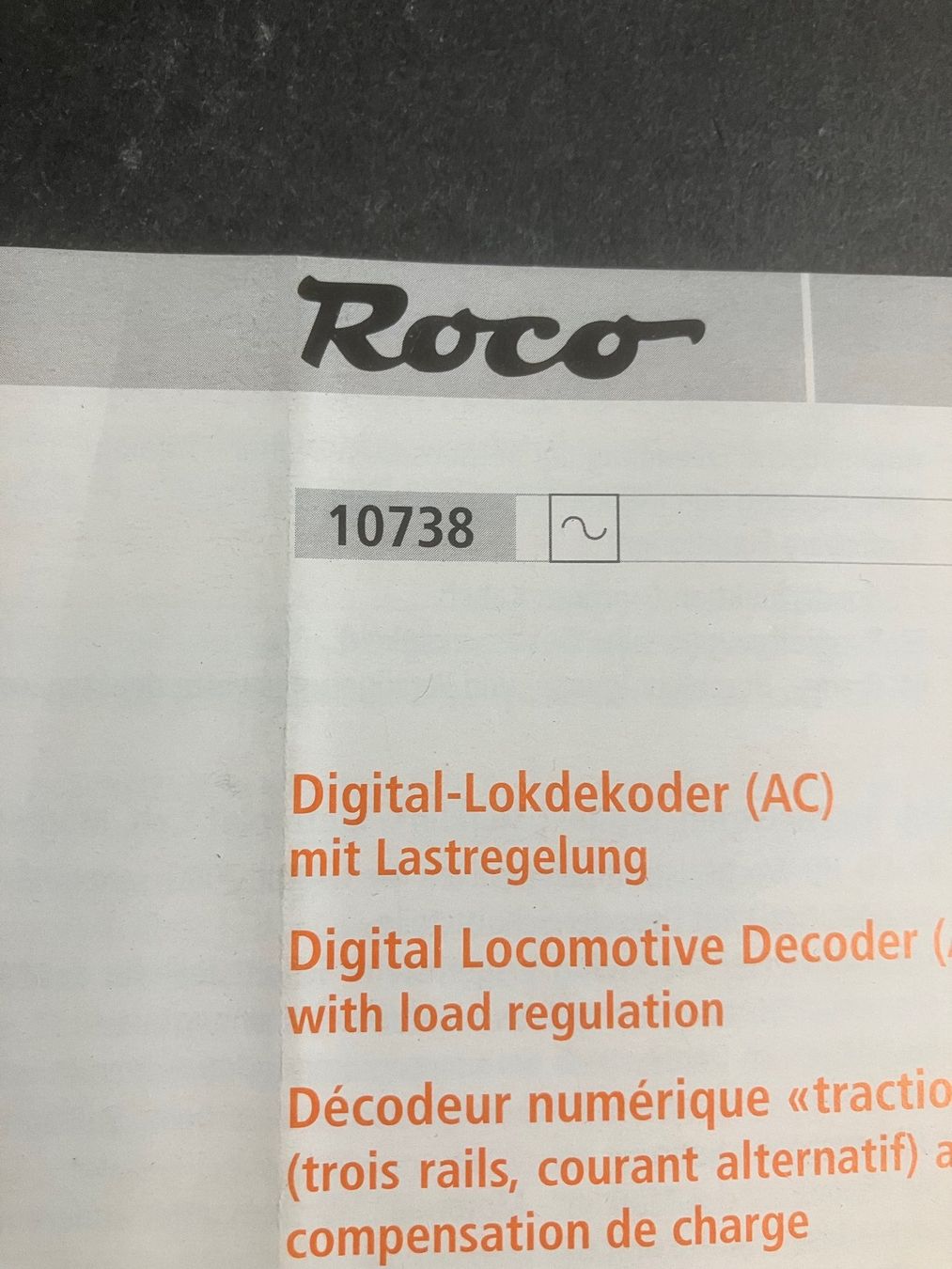 Roco Modelleisenbahnen: Roco Bedienungsanleitung Digital-Lokdecoder (AC) 10738 – Gebraucht aus Interlaken von zingu 1