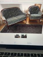 GRATIS 2- Sofa und Sitz, Samt blau/grau