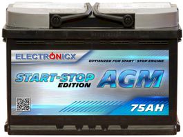 Electronicx AGM Autobatterie 75AH 12V