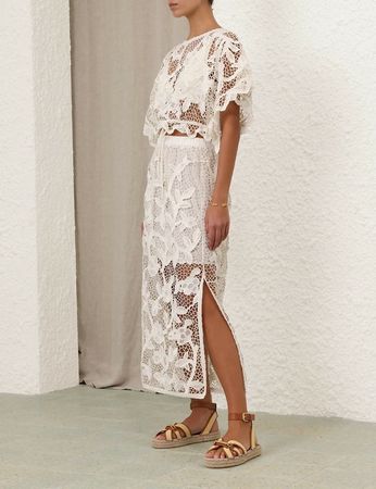 Zimmermann  Crochet Midi Skirt