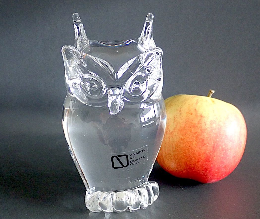 Murano Statuette: Eule Uhu Nason Murano Glas Vintage – Usato da Wil SG venduto da BrocknRoll