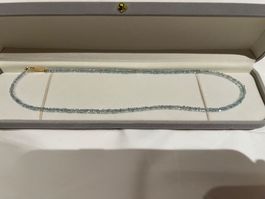 Halskette mit natürlichen Aquamarinen 42 cm