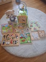 Steckputzle, Spielwürfel und Gefühlsbär
