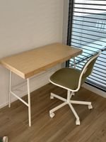 IKEA Schreibtisch Bambus mit Schubladen und Bürostuhl