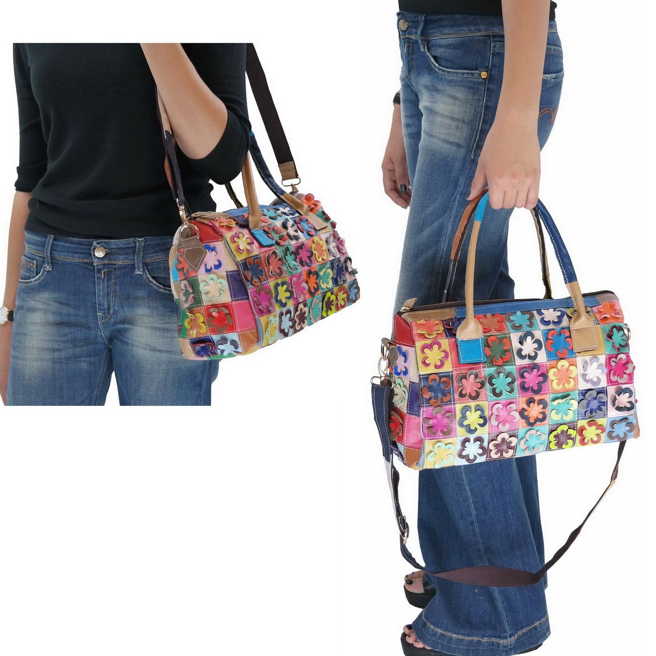 Sacs femmes: Damentasche Echtleder Tasche, Ledertasche/pink-multi/neu – Neuf avec emballage d'origine à Wohlenschwil par ABC-Vintage 3