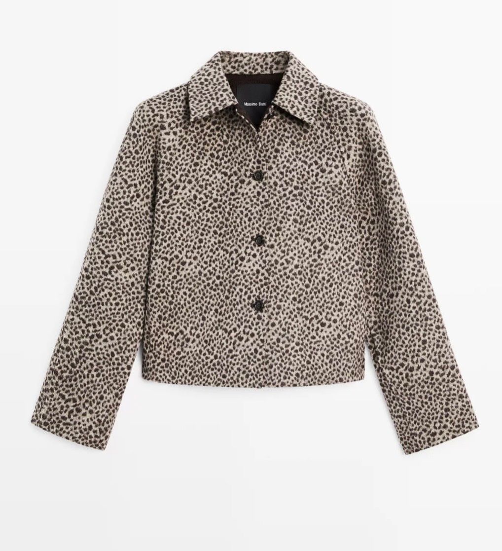 Massimo Dutti Giacche: Massimo Dutti Short Wool Blend Animal Print Coat – Usato da Herisau venduto da LauraHope