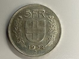 5 Fr. Silber Schweiz 1952