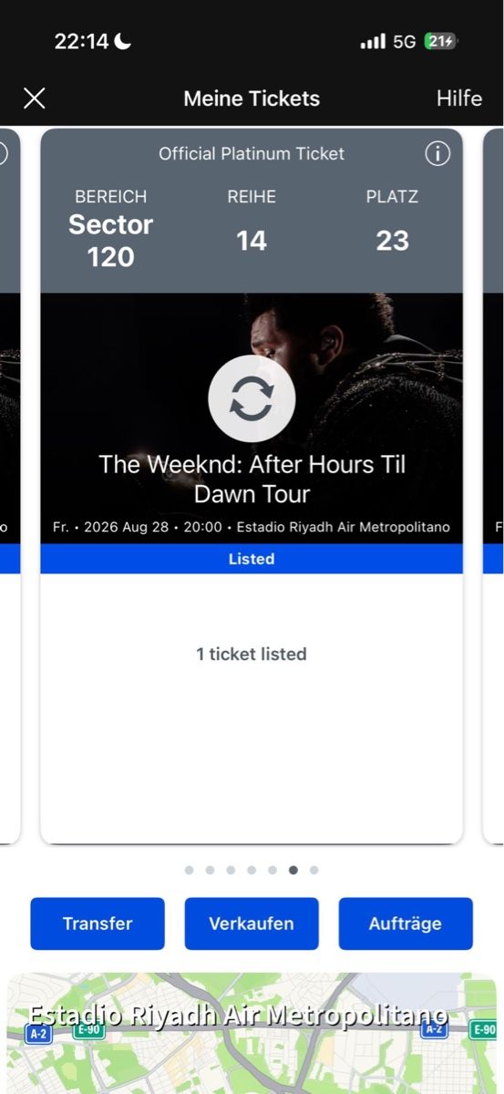 Biglietti: The Weeknd After Hours Til Dawn / Madrid – Nuovo e nell'imballaggio originale da Wattwil venduto da ezg_t7bb 1